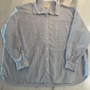 Sezane Max Shirt Stripes Ecru / Blue - Size 14